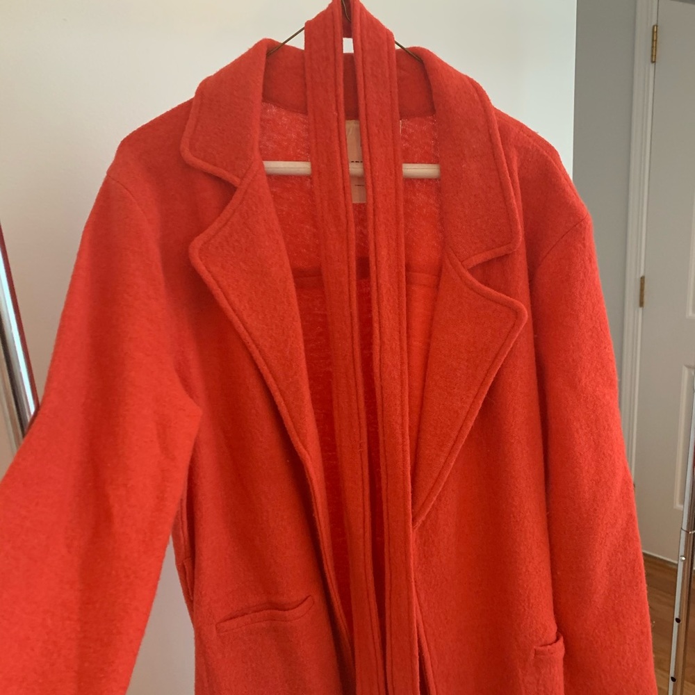Sparrow Orange Peacoat with Tie